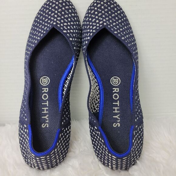Rothys Retired Navy Maritime Honeycomb Womens Size 9 Slip On Round Toe Flats - Picture 8 of 10